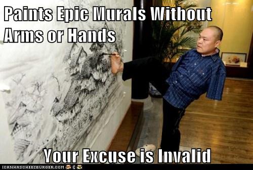 Paints Epic Murals Without Hands or Feet - Your Excuse In Invalid via cheezeburger.com